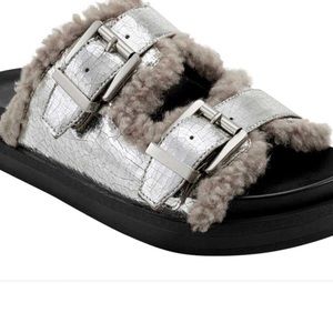 NWOT AEROSOLES Faux-Shearling Sandals